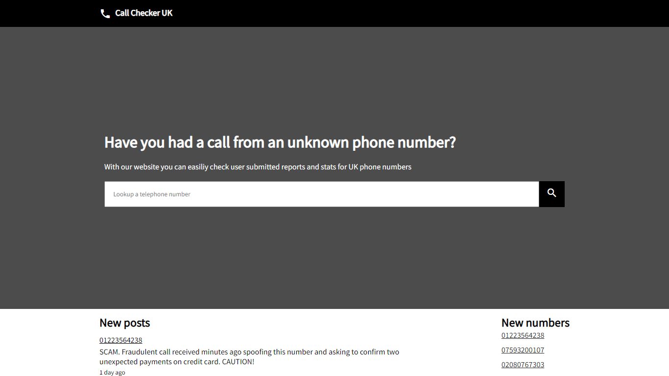 UK Phone Number Lookup - Call Checker UK